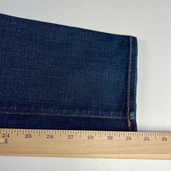 American Eagle Jean Women 8 Skinny Dark Blue Whisker Cone Stretch Denim USA Made - Picture 13 of 16